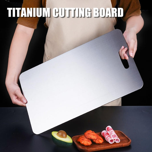 Titanium Cutting Board - 2026 New Upgrade 100% Pure Titanium Cutting Boards for Kitchen Double Sided Non Toxic Titanware Cutting Board,Hygiene Durable Dishwasher Safe Chopping Board (12"L x 9"W)