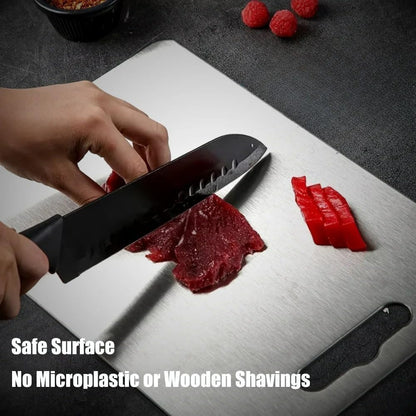 Titanium Cutting Board - 2026 New Upgrade 100% Pure Titanium Cutting Boards for Kitchen Double Sided Non Toxic Titanware Cutting Board,Hygiene Durable Dishwasher Safe Chopping Board (12"L x 9"W)